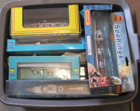 A collection of diecast ship models comprising eight Minic Image