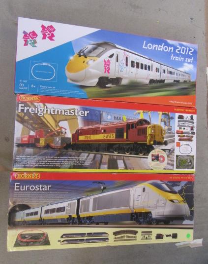 Three Hornby Train Sets comprising Eurostar Image
