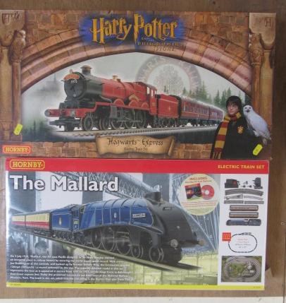 Two Hornby train sets comprising The Mallard and Harry Potter Philosopher's Stone Set Image