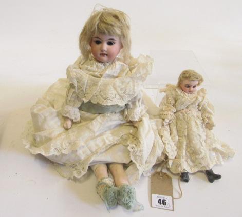 An Armand Marseille bisque head and shoulders doll Image