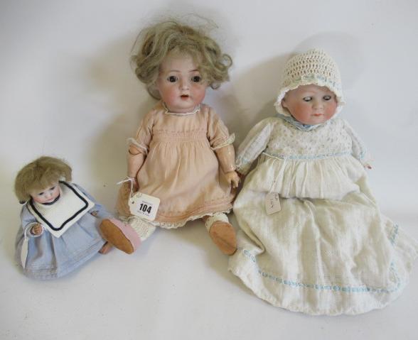 Three German bisque head dolls Image