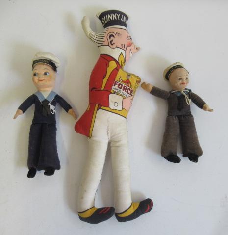 Two Norah Welling sailor dolls, with painted features, sideways glancing eyes and original outfits, Image