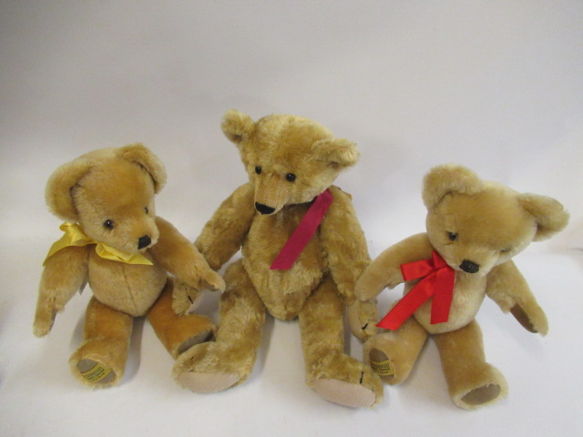 Three collectors teddy bears, comprising a 16 1/2" Whittle-Le-Woods bear called Oliver, and two Image