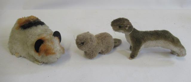 Three Steiff items, comprising a 9cm Swinny with paper tag, a Paddy with brass button to tail and a Image