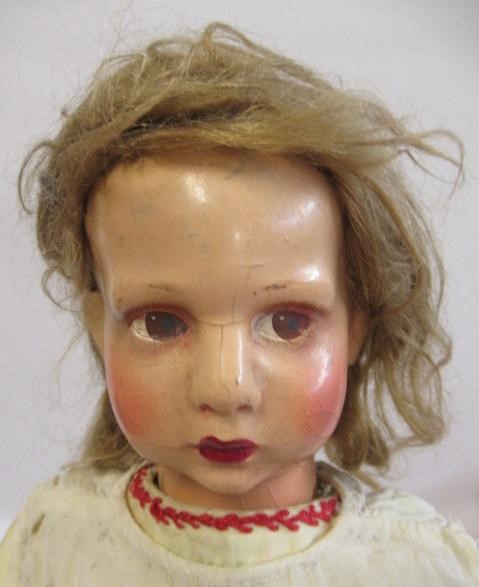 Two cloth dolls, comprising an 8 1/2" Lenci boy doll in original outfit, together with a 17 1/2" Image