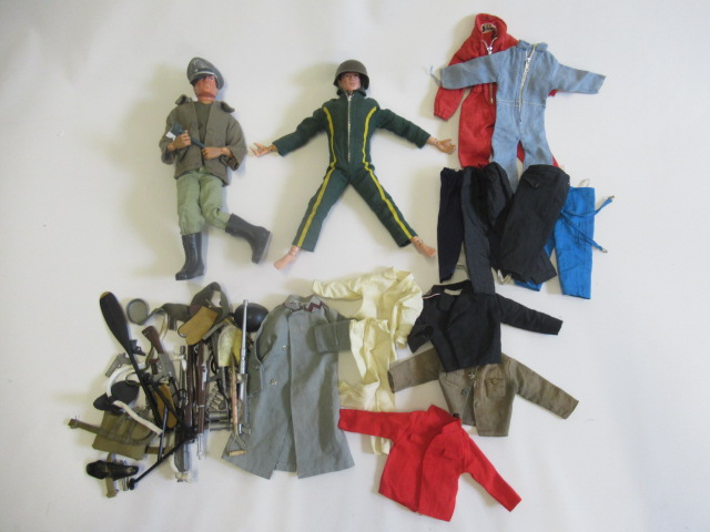 Two Action Man dolls comprising Talking Commander (faulty) and Eagle Eyes (head faulty), and a Image