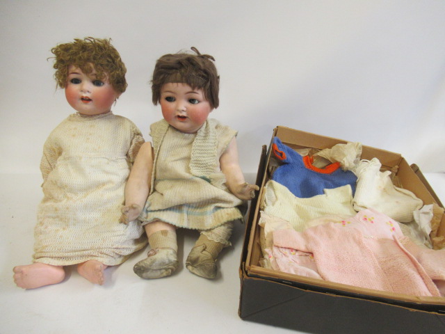 Two Heubach Koppelsdorf bisque socket head dolls Image