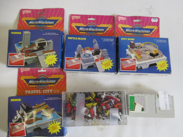 Galoob micro machines including cars, truck and accessories, some items boxed (Est. plus 24% premium Image