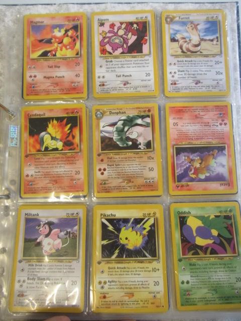 A collection of Pokemon cards, comprising 118 Pokemon and 12 trainer cards. 65 are 1999 Pokemon Image
