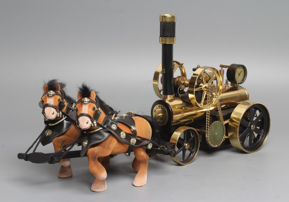 Wilesco D430 portable steam engine boxed with two horses, G-E (Est. plus 24% premium inc. VAT) Image