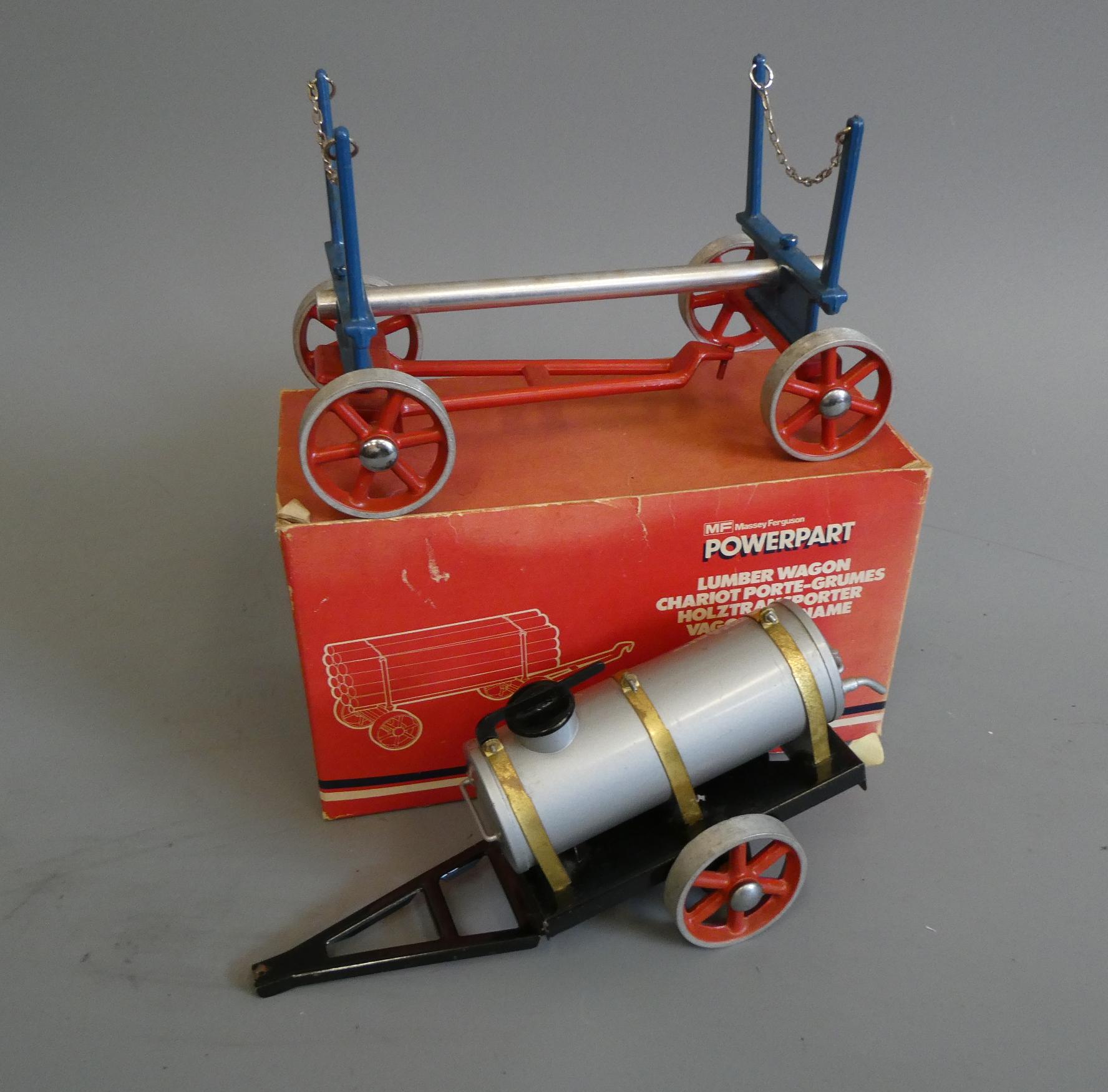 Wilesco water cart and log wagon (boxed), F-G (Est. plus 24% premium inc. VAT) Image