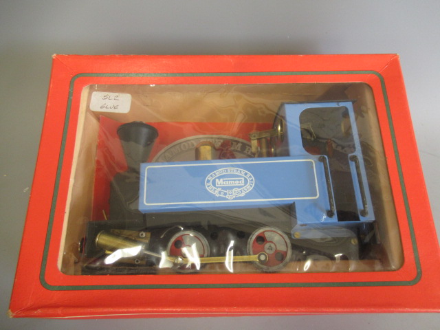 Mamod 0-4-0 steam locomotive in blue, boxed, G-E (Est. plus 24% premium inc. VAT) Image