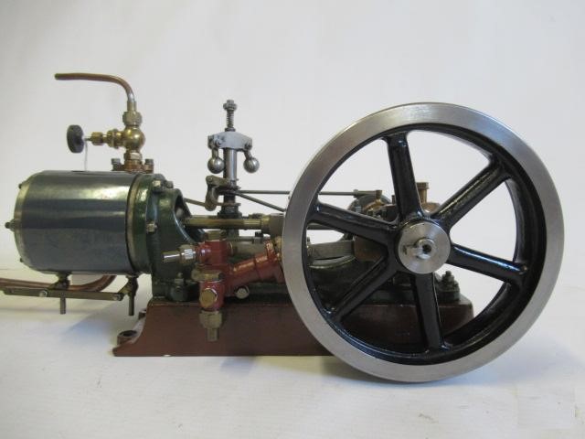 A Stuart No.9 horizontal engine with working regulator, water pump and lubricator, a well made model Image