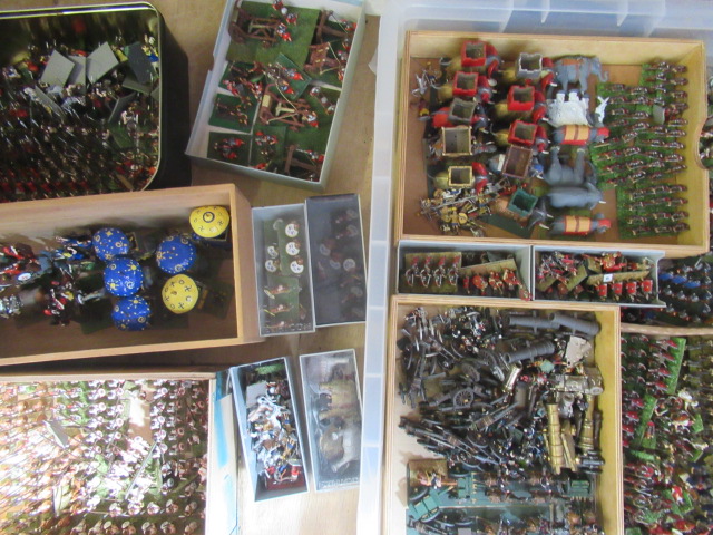A large quantity of 30mm war game ancient tribes and Roman soldiers, all items painted, some Image