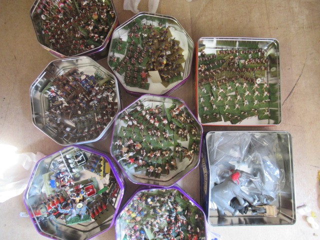 A large quantity of 30mm war game ancient tribes and Roman soldiers, all items painted, some Image