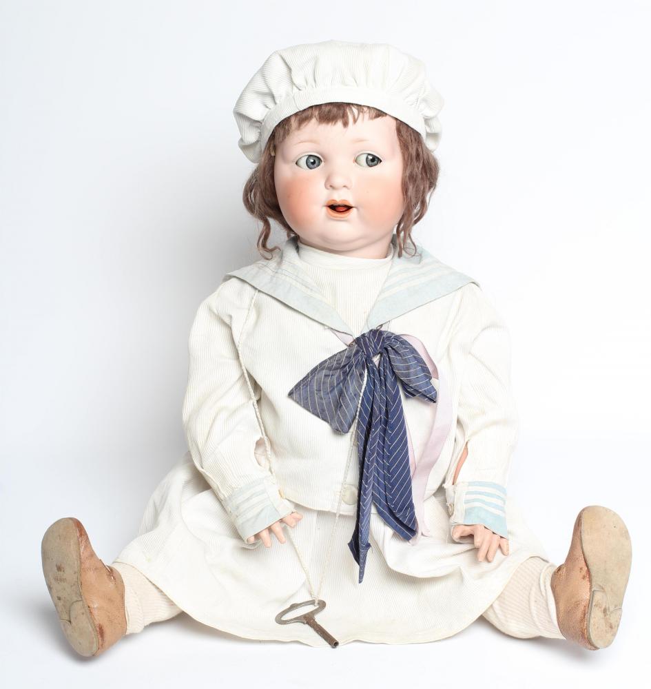 A clockwork Armand Marseille bisque head character doll Image