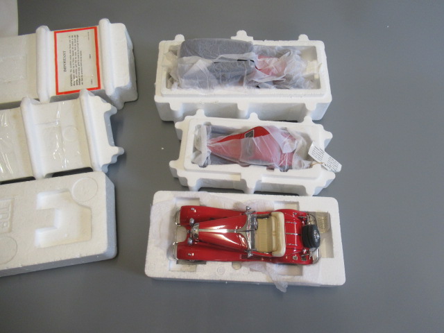 Franklin Mint 1935 Mercedes 500K Roadster, Bugatti Type 57 and 1935 Mercedes 770K, all items boxed, Image