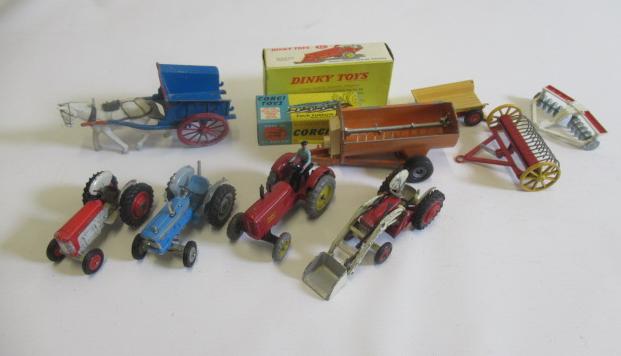 Farm vehicles by Dinky, Corgi and Britains including Massey Ferguson, Ford and Massey Harris Image