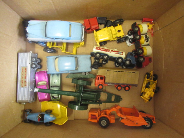 Unboxed diecast by Spot-On, Matchbox, Budgie and others including Milk Tanker, Bentley, Earth Image