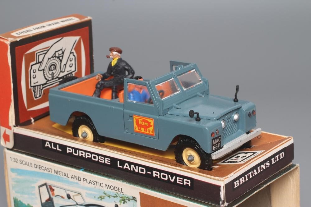 Britains models 9676 land rover, box g, model e-m (est. plus 24% ...
