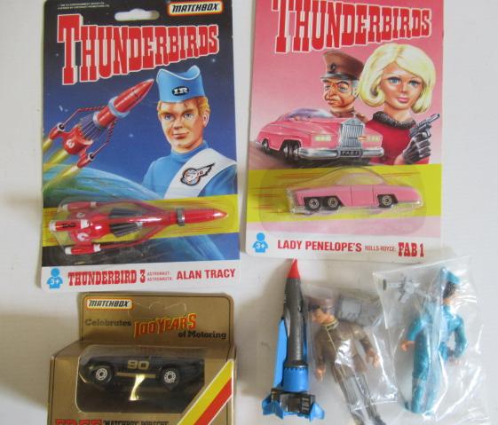 Matchbox Thunderbirds No1, No3 and FAB1 and two figures, most items boxed, G (Est. plus 24% premium Image