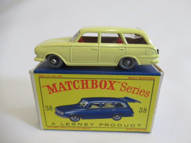 Matchbox 38b Vauxhall Victor Estate, yellow body, red interior G.P.W., box M, model M (Est. plus 24% Image