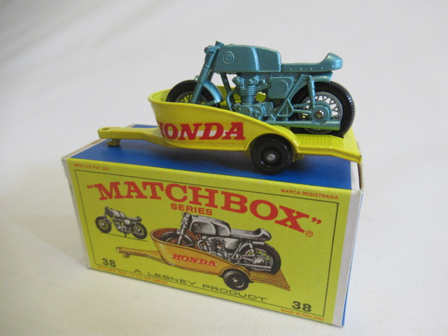 Matchbox 38c Honda Motorcyle and Trailer, box M, model M (Est. plus 24% premium inc. VAT) Image