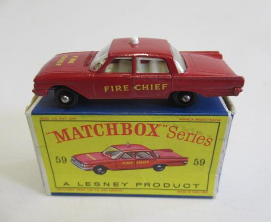 Matchbox 59b Ford Fairlane Fire Chief Car, box E, model E (Est. plus 24% premium inc. VAT) Image