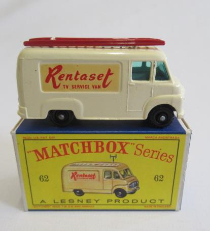 Matchbox 62b Commer T.V. Service Van with accessories, "Rentaset", box M, model M (Est. plus 24% Image
