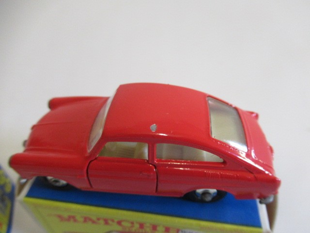 Matchbox 66c Greyhound bus, box M, model M and 67 Volkswagen 1600 TL, box M, model M except a small Image