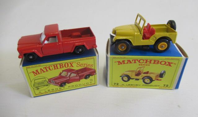 Matchbox 71b Jeep Gladiator Pick-Up, box M, model M and 72b Jeep C15, box M, model M (Est. plus 24% Image