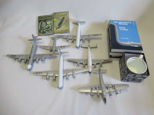 Corgi Aviation Archive Models comprising six unboxed aircraft and four pilot training books, some Image