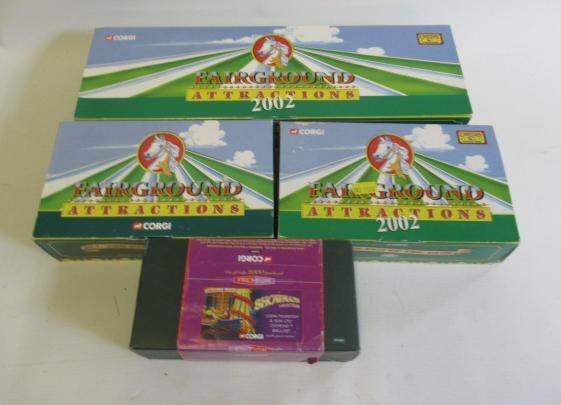 Corgi Fairground attractions, ERF V4 wheel box lorry, Foden 8 wheel platform lorry, Foden stream Image