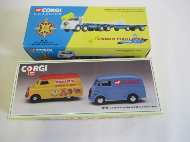 Corgi Classics 11301 E.R.F. Platform and trailer and Toymaster 97746 vans (Est. plus 24% premium Image