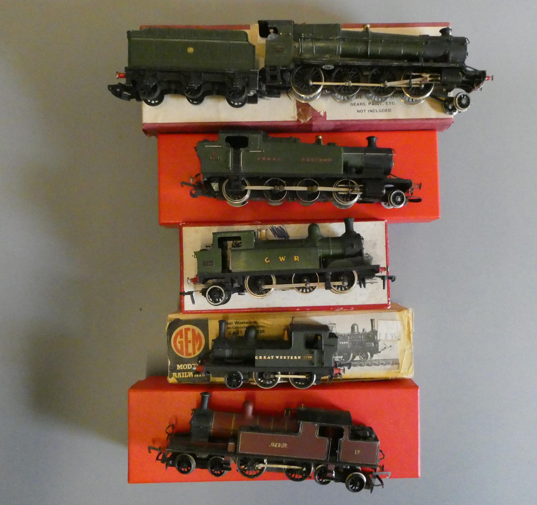 Five kit built G.W.R. locomotives comprising 0-6-0T UI, 4706 2-8-0, 1196 2-4-0T. 4217 2-8-0T and Image