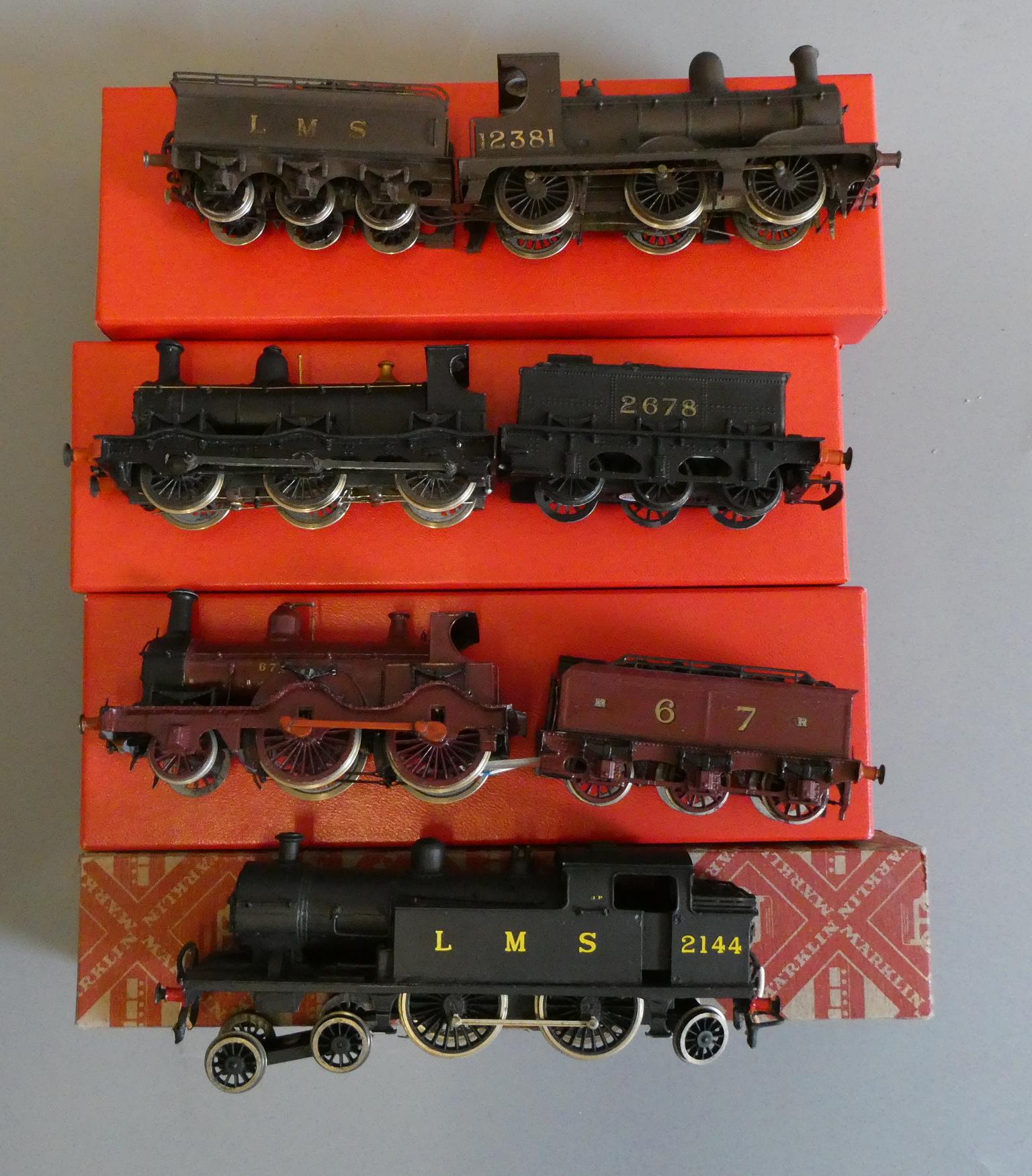 Four kit built locomotives comprising L.M.S. 12381 0-6-0, L.M.S. 2678 Kirtley 0-6-0, M.R. 2-2-0 67 Image