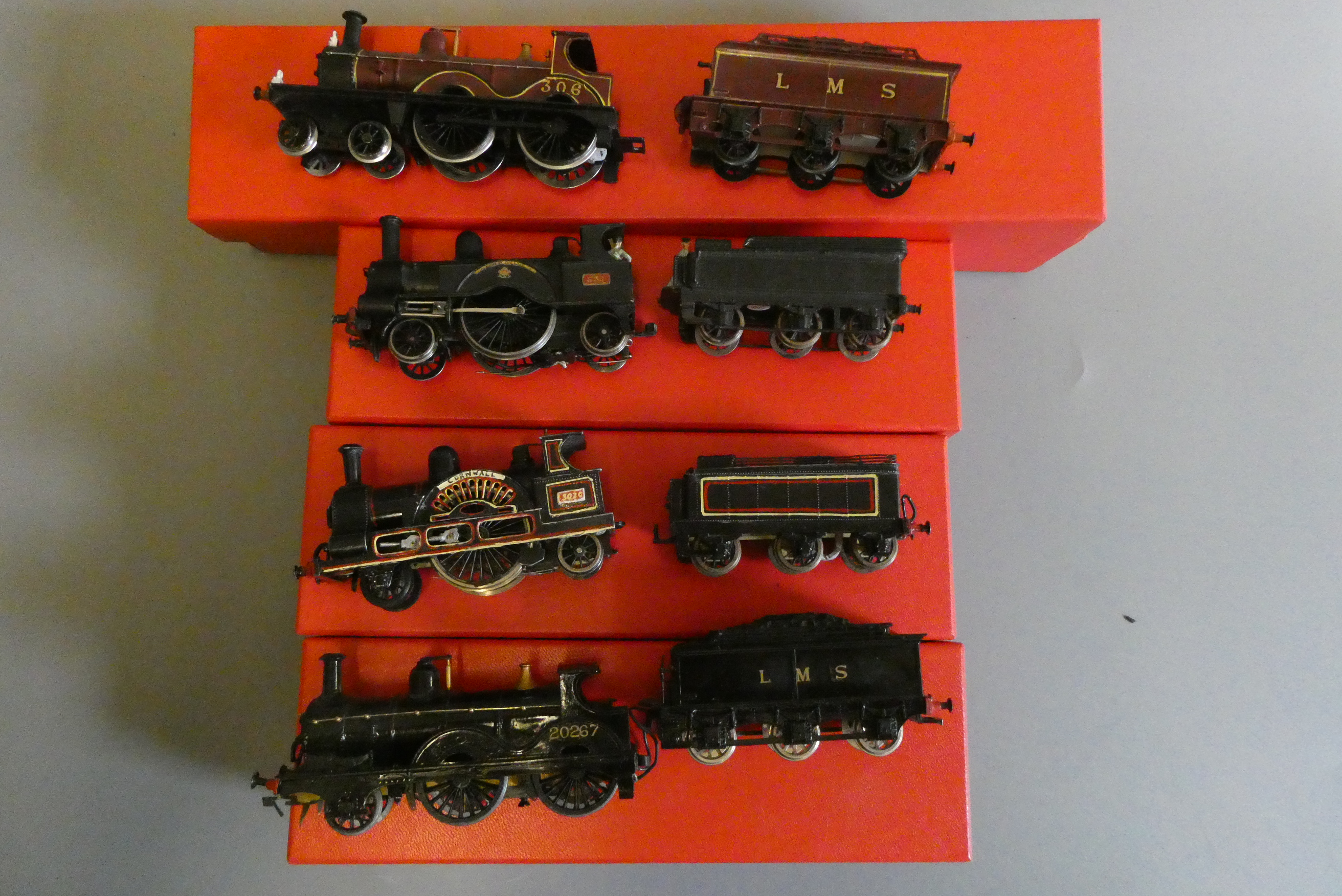 Four kit built locomotives comprising L.M.S. 2-4-0 20267, L.N.W.R. Cornwall, L.N.W.R. Lady of the Image