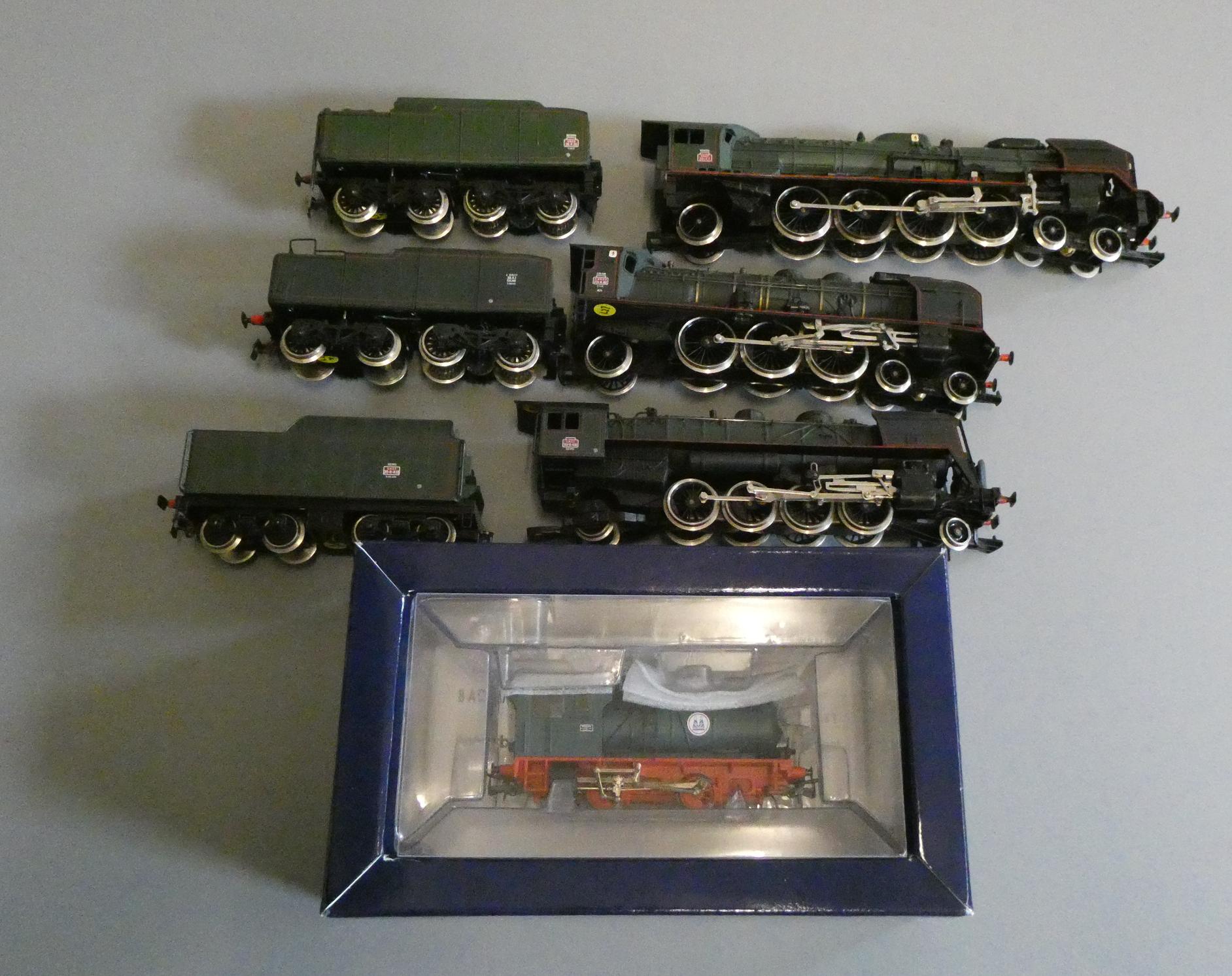 Jouef unboxed 1970's versions S.N.C.F. 241P, S.N.C.P. 141R, S.N.C.F. 231K and a boxed Liliput Image