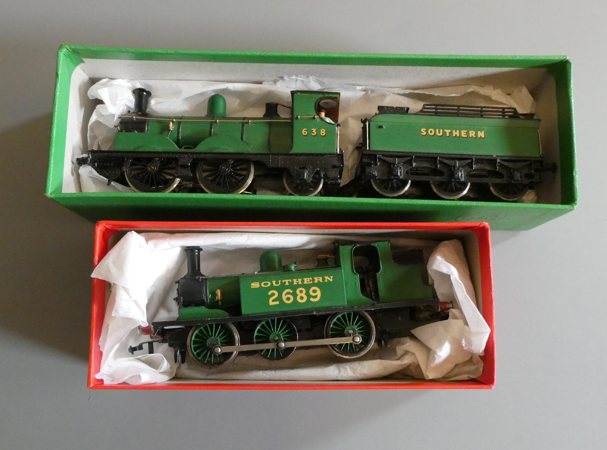 Two kit built S.R. locomotives comprising an E1 0-6-0T 2698 and A12 0-4-2 638, F Image