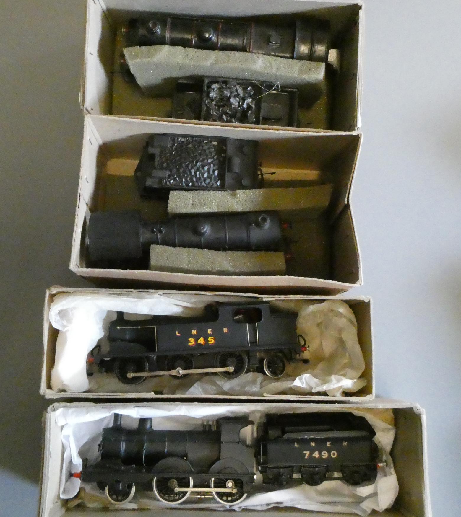 Four L.N.E.R. kit built locomotives comprising 0-6-0 E4 in black 7490, 0-6-2 N8 in black 345, 0-6-0 Image
