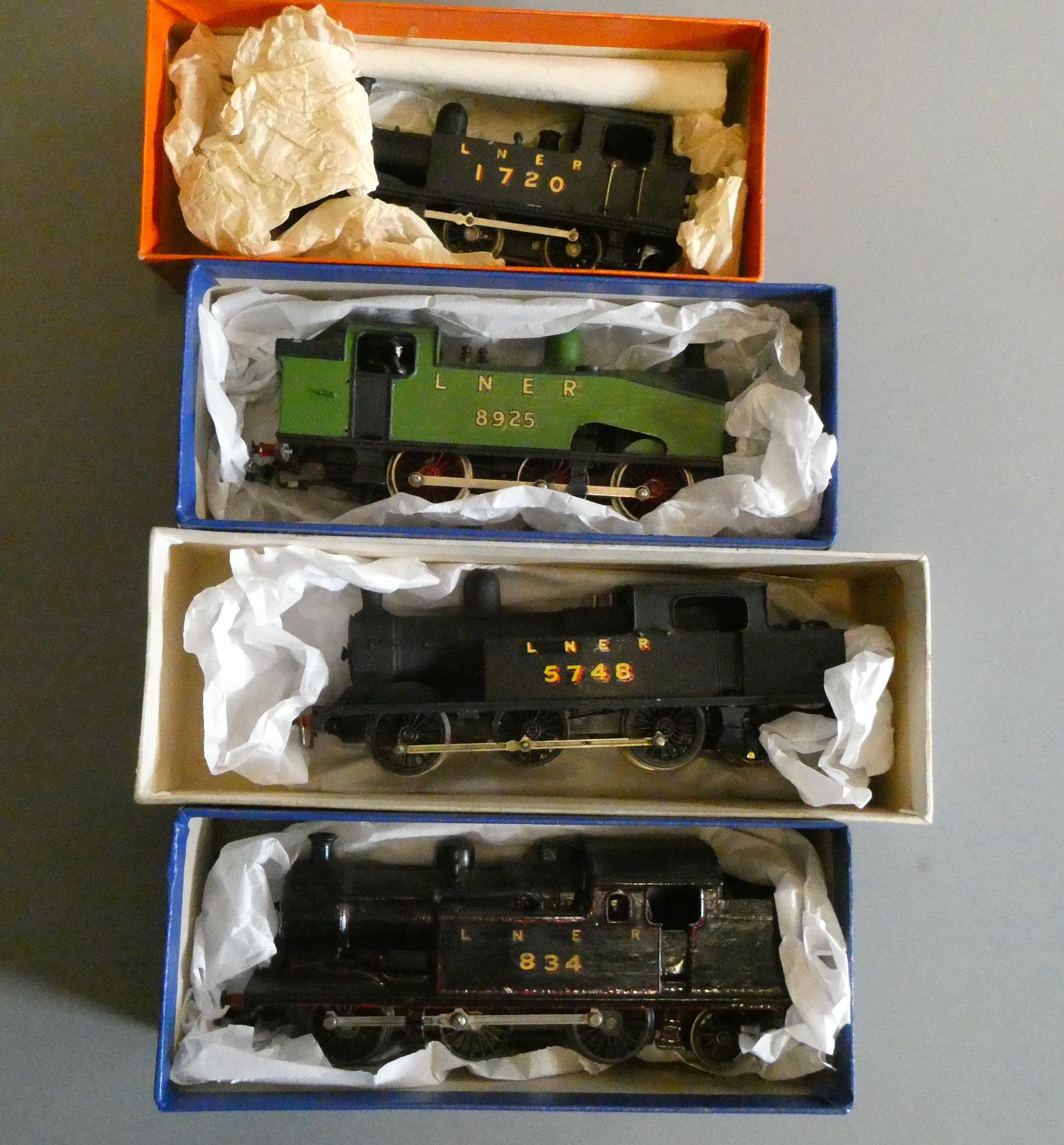 Four L.N.E.R. kit built locomotives comprising 0-6-2T N7 in black 834, 0-6-2 N4 in black 5748, Image