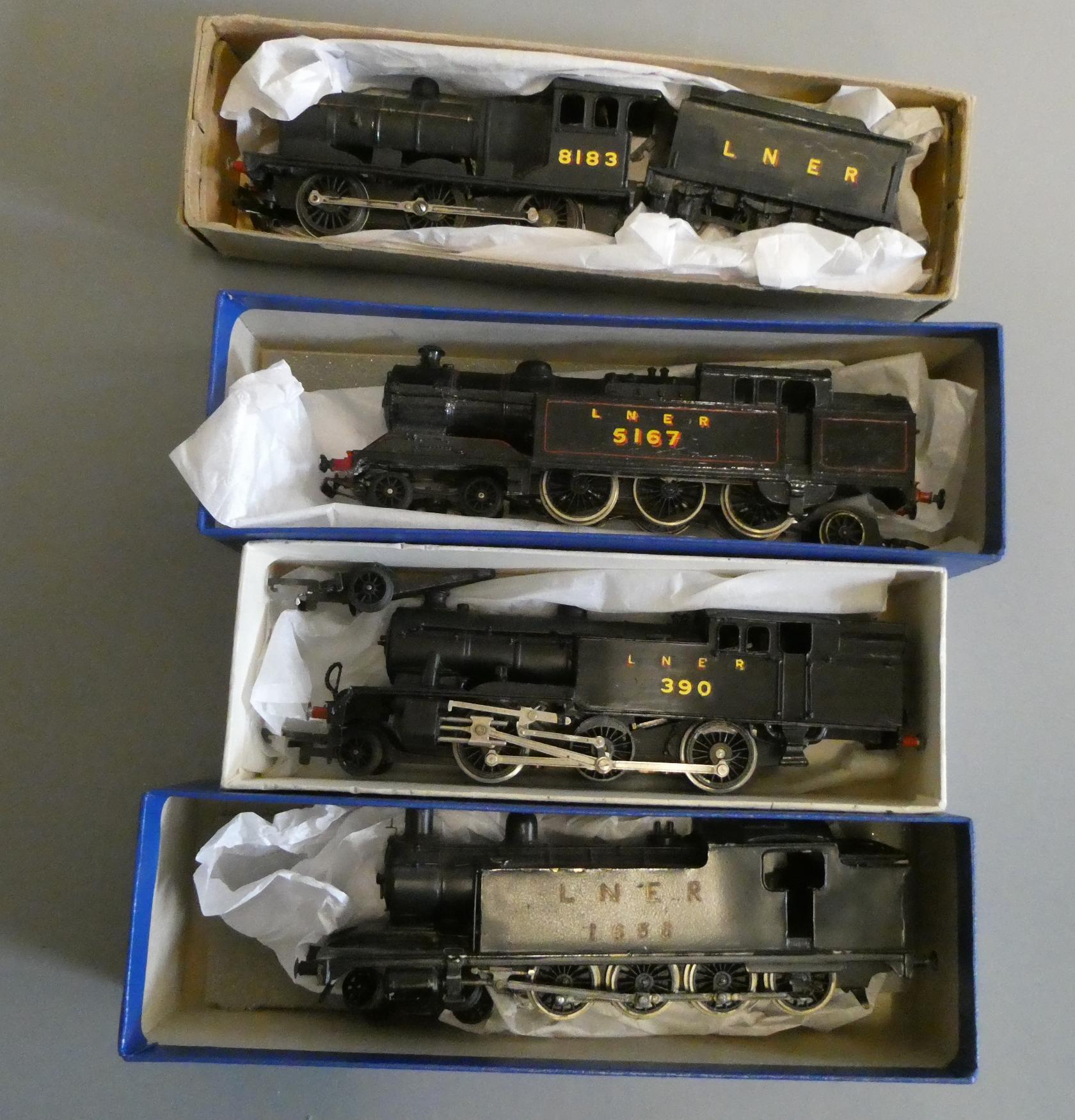 Four L.N.E.R. kit built locomotives comprising 4-8-0 T1 in black 1658, 4-6-2 A5 in black 5167, Image