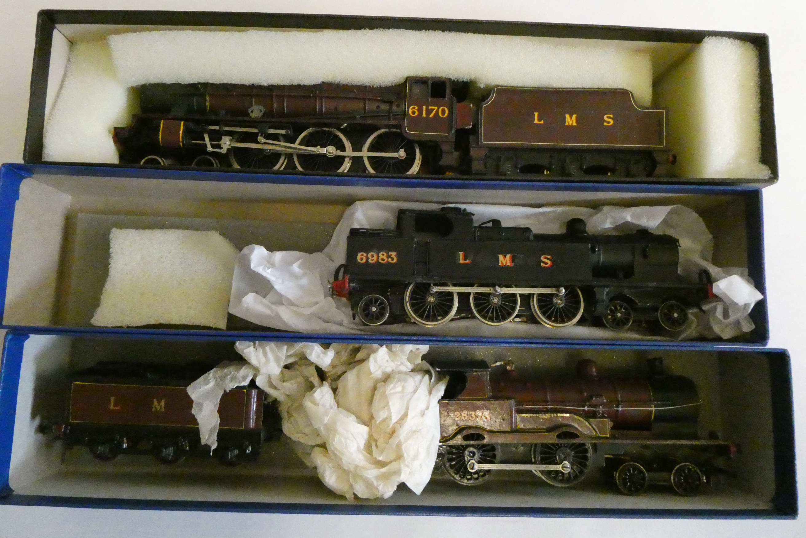 Three L.M.S. kit built locomotives comprising 4-6-0 Royal Scot 6170 in red, Ivat 4-6-2T in black Image