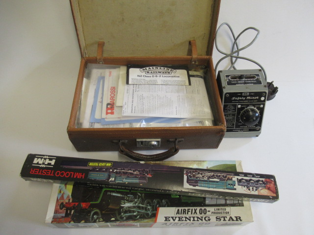 H.M. Locomotive tester, Airfix 9F Kit (built-up) and H&M 12 controller, F, and a quantity of Image