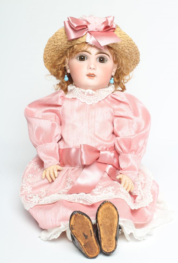 A Bebe Jumeau bisque socket head doll Image
