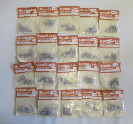 Scale link OO scale figures including workman, bus drivers, Police and pub set and picnic set, all Image