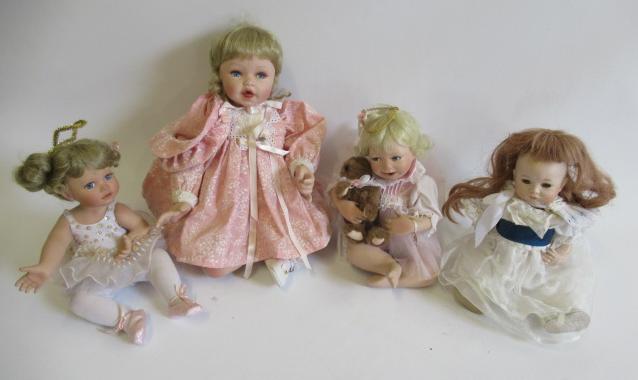 Four Ashton Drake dolls, all with ceramic jointed bodies, 16" long (Est. plus 24% premium inc. VAT) Image
