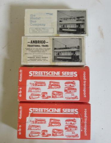 Four tram kits Birmingham Open, Brighton Open and two A.B.S. Traditional Trams Kits, all in Image