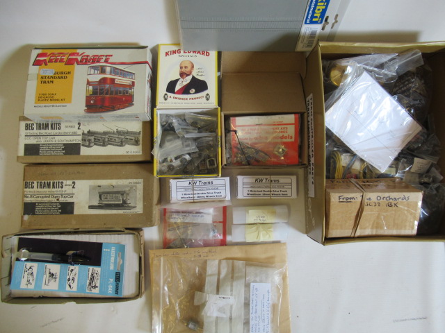 Accessories and parts for tram models including motors, motor bogies and electrical spares, some Image