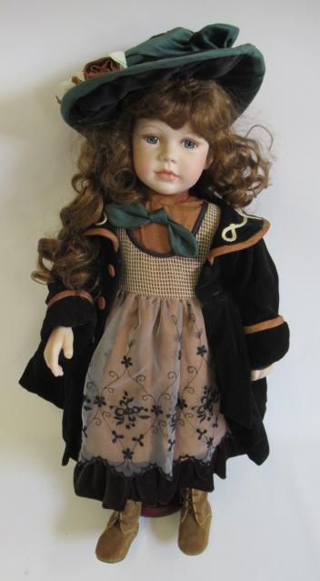 Four large collectors dolls, all with ceramic heads and limbs, largest 27 3/4" tall, together with Image